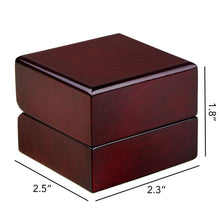 Mahogany Wood LED Ring Box With Black Interior Ring Allurepack