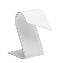 Medium Sliced Foldover Earring Stand, Allure Leatherette Display Collection Earring D252-WT White 1 allurepack