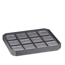 Octagon Lightweight Stackable 12 Earring Tray, Allure Leatherette Display Collection Tray DX22-GR Steel Grey 1 allurepack