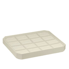 Octagon Lightweight Stackable 16 Earring Tray, Allure Leatherette Display Collection Tray DX26-CR Cream 1 allurepack