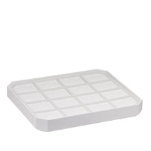 Octagon Lightweight Stackable 16 Earring Tray, Allure Leatherette Display Collection Tray DX26-WT White 1 allurepack