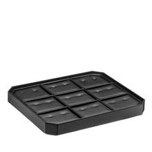 Octagon Lightweight Stackable 9 Earring Tray, Allure Leatherette Display Collection Tray DX29-BK Black 1 allurepack