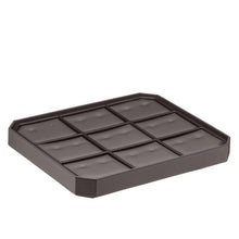 Octagon Lightweight Stackable 9 Earring Tray, Allure Leatherette Display Collection Tray DX29-BN Brown 1 allurepack