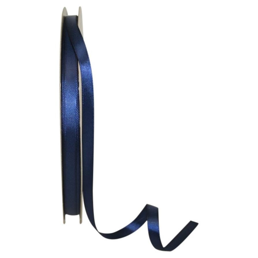 Premium Light Navy Blue Deluxe Satin Ribbon (7/8 Inch x 100 Yards