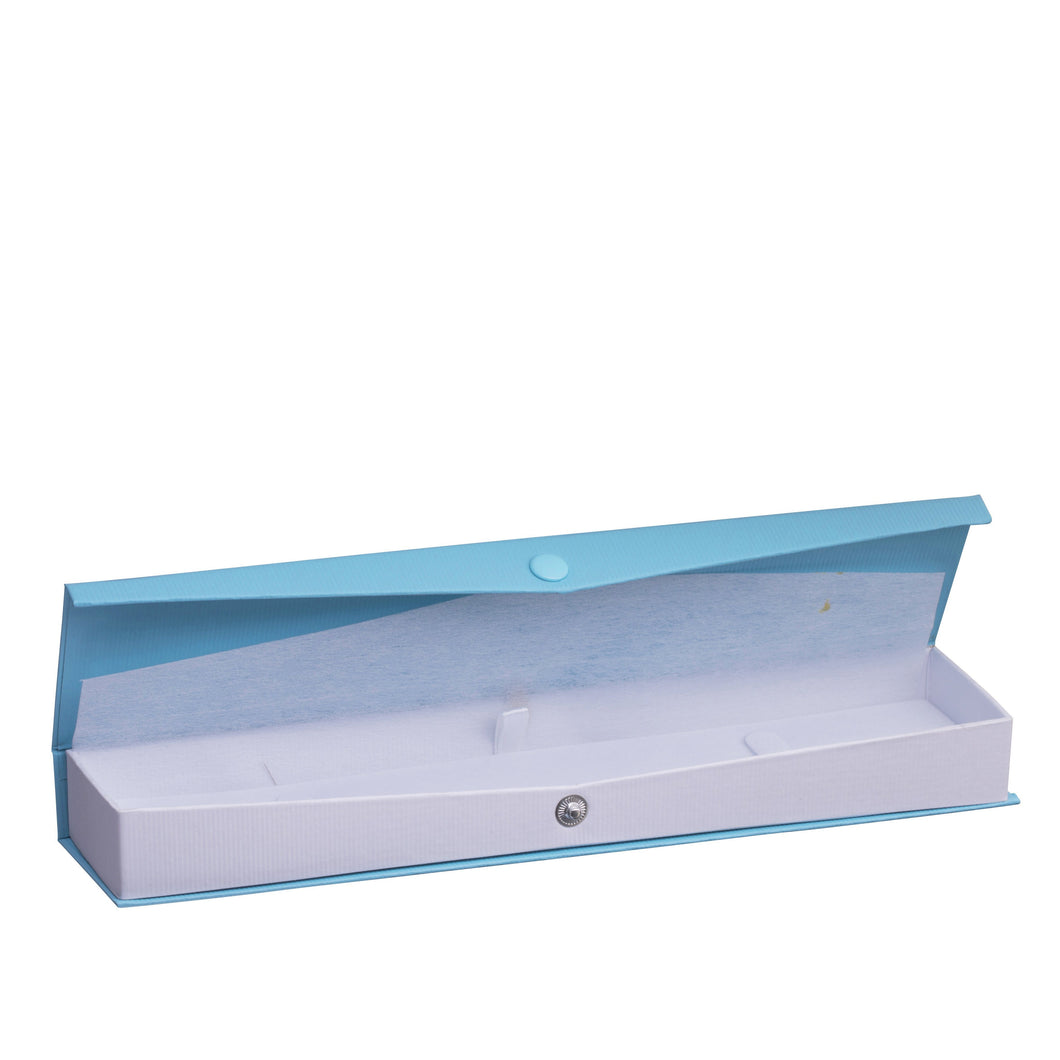 Ribbed Paper Snap Bracelet Box, Prim Collection Bracelet PM40-LB Light Blue 12 allurepack