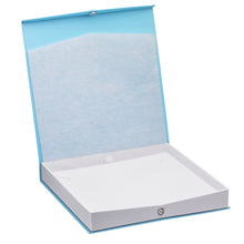 Ribbed Paper Snap Necklace Box, Prim Collection Necklace PM80-LB Light Blue 12 allurepack