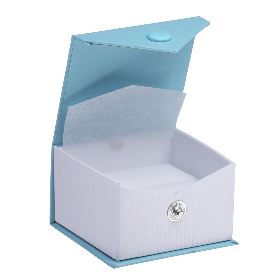 Ribbed Paper Snap Ring Box, Prim Collection Ring PM10-LB Light Blue 12 allurepack