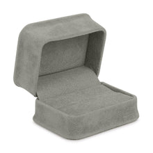Rich Suede Double Ring Box, Ornate Collection Ring OR15-GR Grey 12 allurepack