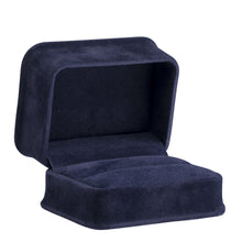 Rich Suede Double Ring Box, Ornate Collection Ring OR15-NB Navy Blue 12 allurepack