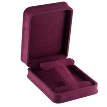 Rich Suede Long T-Style Earring Box, Ornate Collection Earring OR28-BY Burgundy 12 allurepack