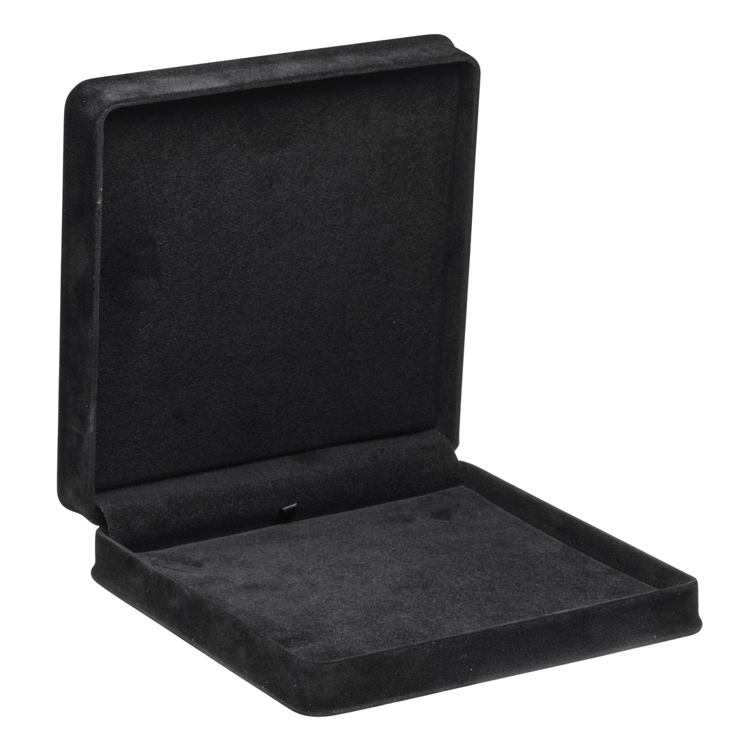 Rich Suede Necklace Box, Ornate Collection Necklace OR80-BK Black 12 allurepack