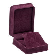 Rich Suede Pendant/Earring Box, Ornate Collection Pendant OR30-BY Burgundy 12 allurepack