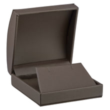 Roll Top Leatherette Large Earring/Pendant Box with outer Bow Box, Splendor Collection Pendant SP50-BN Brown 12 Allurepack