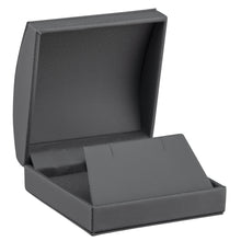 Roll Top Leatherette Large Earring/Pendant Box with outer Bow Box, Splendor Collection Pendant SP50-GR Grey 12 Allurepack