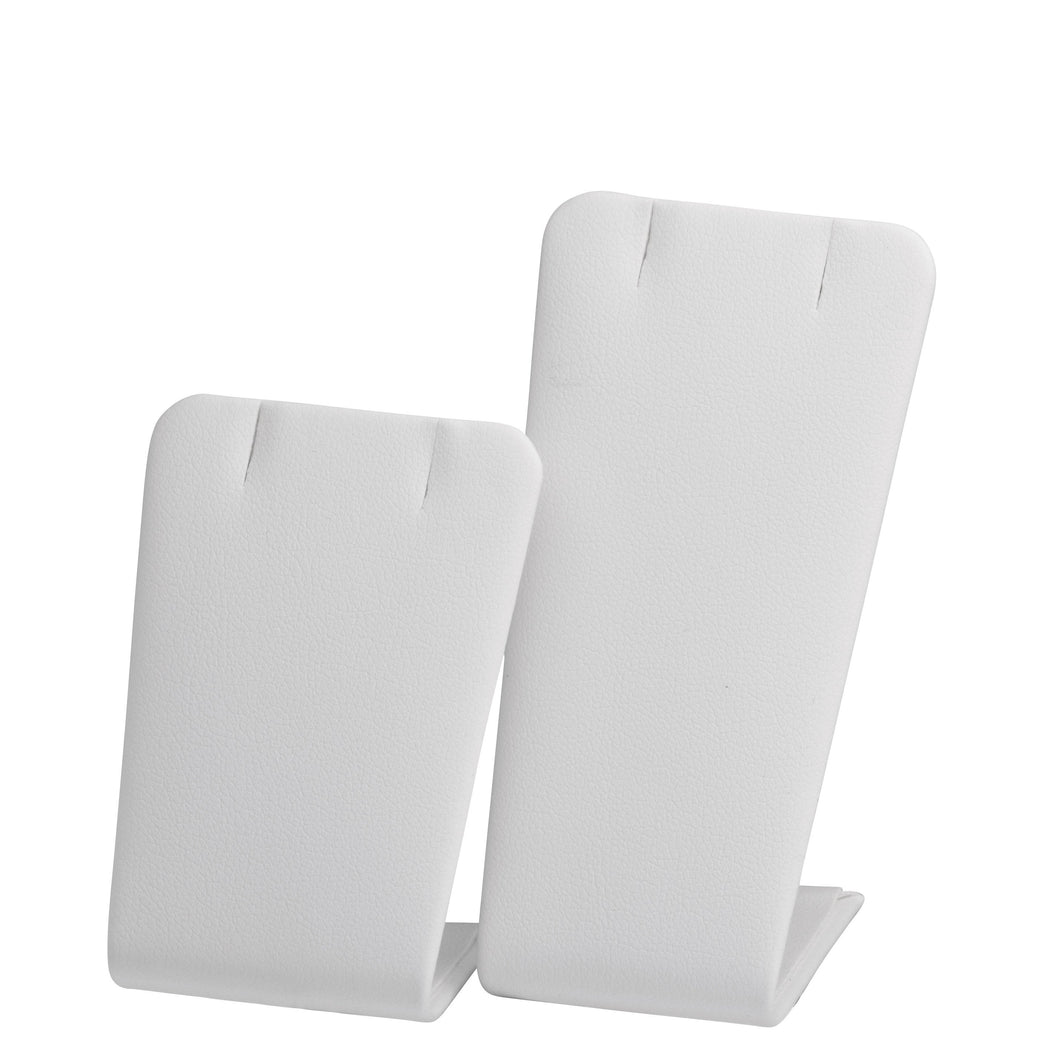 Set of 2 Pendant Stand, Allure Leatherette Display Collection Pendant D381-WT White 1 allurepack