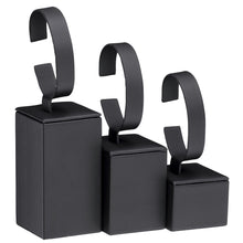 Set of 3 Bangle/Watch Stands, Allure Leatherette Display Collection Bangle D683-BK Black 1 allurepack