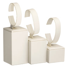 Set of 3 Bangle/Watch Stands, Allure Leatherette Display Collection Bangle D683-CR Cream 1 allurepack