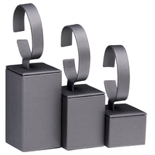 Set of 3 Bangle/Watch Stands, Allure Leatherette Display Collection Bangle D683-GR Steel Grey 1 allurepack