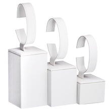 Set of 3 Bangle/Watch Stands, Allure Leatherette Display Collection Bangle D683-WT White 1 allurepack