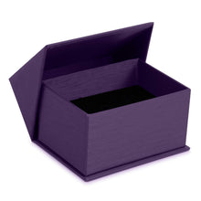 Silk Brushed Paper Double Ring/Hoop Earring/Cufflink Box, Glamour Collection Ring GM12-PR Purple 12 allurepack