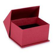Silk Brushed Paper Double Ring/Hoop Earring/Cufflink Box, Glamour Collection Ring GM12-RS Raspberry 12 allurepack