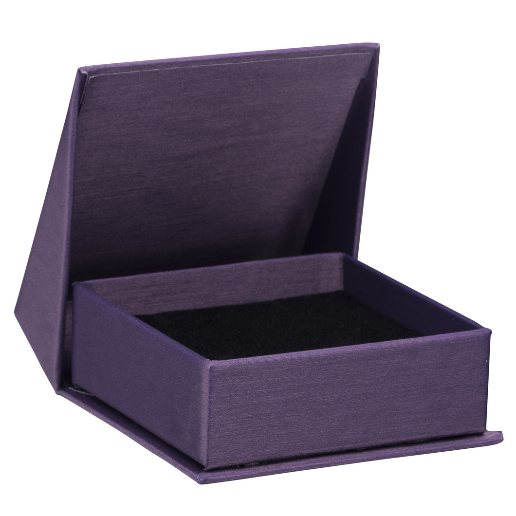 Silk Brushed Paper Earring/Pendant Box, Glamour Collection Earring GM23-PR Purple 12 allurepack
