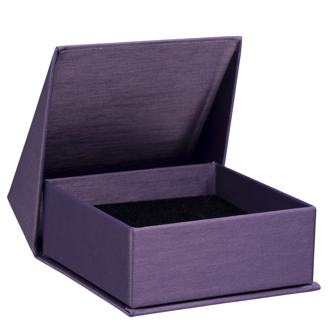 Silk Brushed Paper Pendant/Ring Box, Glamour Collection Pendant GM33-PR Purple 12 allurepack