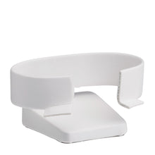 Small Horizontal Bangle/Watch Stand, Allure Leatherette Display Collection Bangle D615-WT White 1 allurepack
