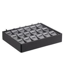 Stackable 18 Pendant/ Earring Pad Small Tray, Allure Leatherette Trays Showcasetray DTS31-BG Black / Grey 1 allurepack