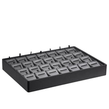 Stackable 28 Pendant / Earring Pad Large Tray, Allure Leatherette Trays Showcasetray DTL38-BG Black / Grey 1 allurepack