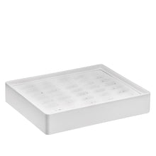 Stackable 35 Ring Foam Slot Small Tray, Allure Leatherette Trays Showcasetray DTS12-WT White 1 allurepack