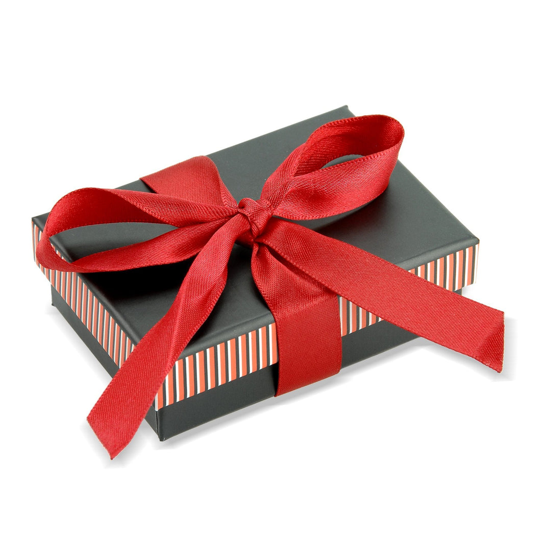 Striped Bow Pendant/Earring/Ring Box, Flourish Collection Pendant FL33-RD/BK Red/Black 40 500 allurepack