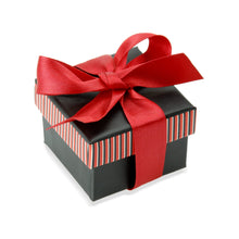 Striped Bow Ring Box, Flourish Collection ring FL10-RD/BK Red/Black 40 500 allurepack