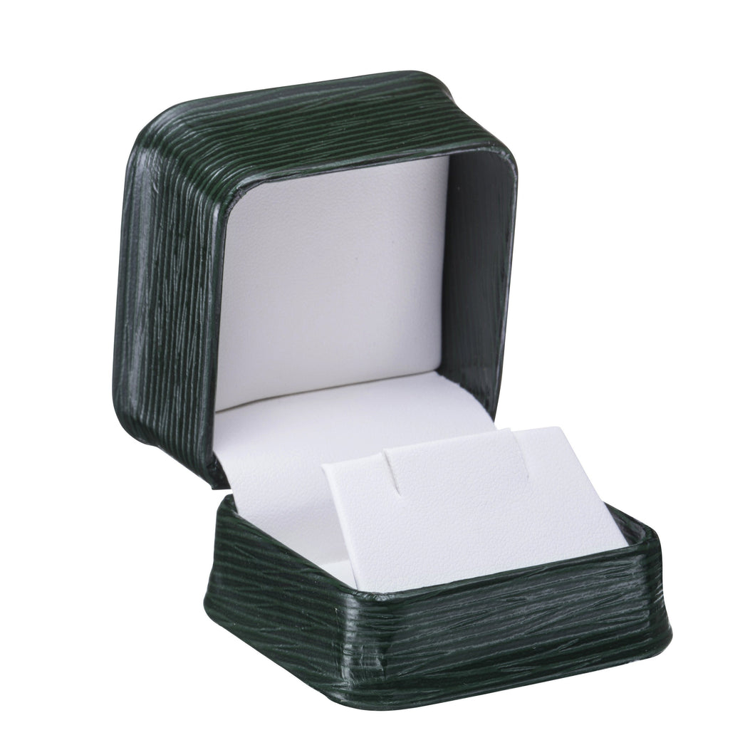 Textured Leatherette Earring Box, Exquisite Collection Earring EX20-GN Green 12 allurepack