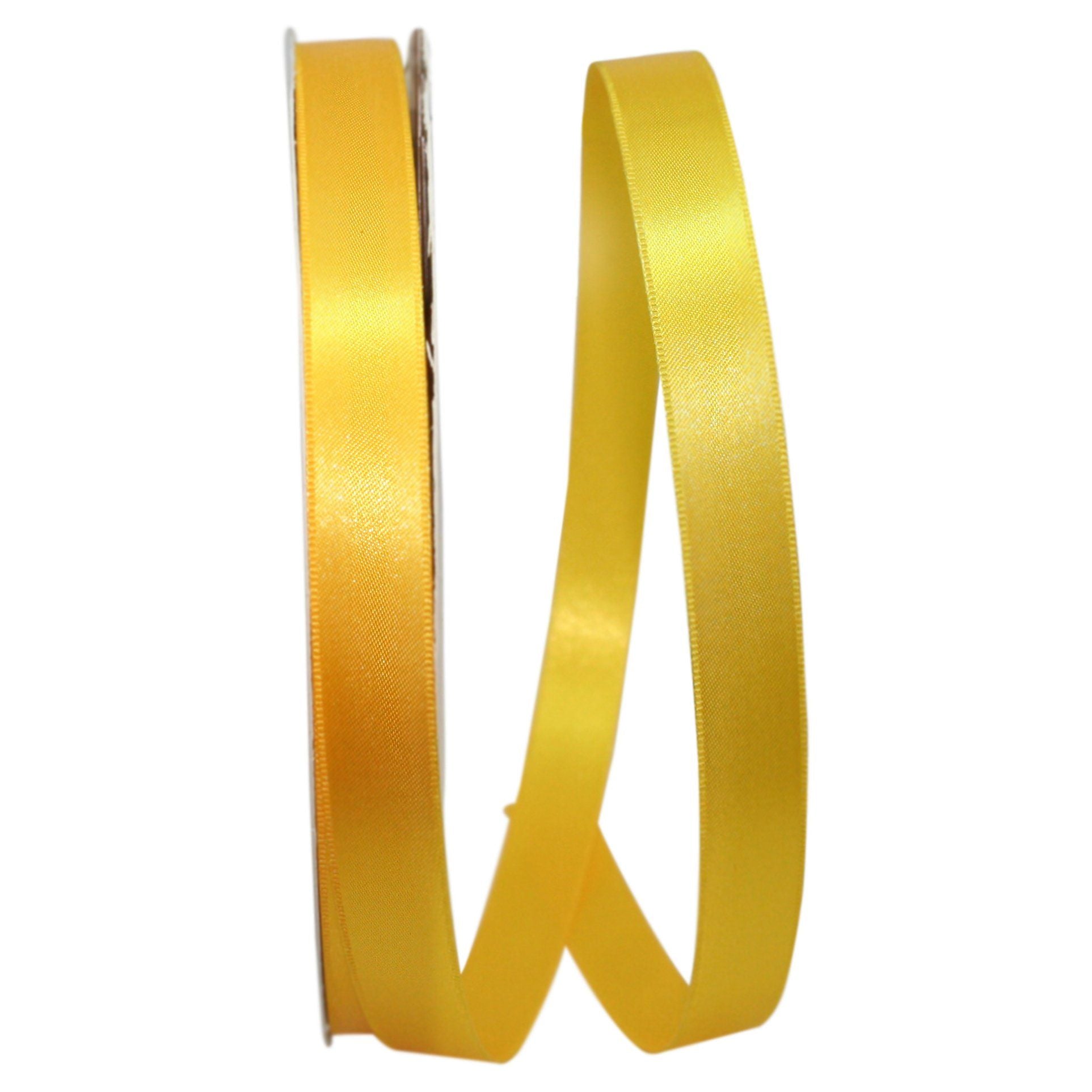 Old Gold 1 1/2 Inch x 100 Yards Satin Double Face Ribbon