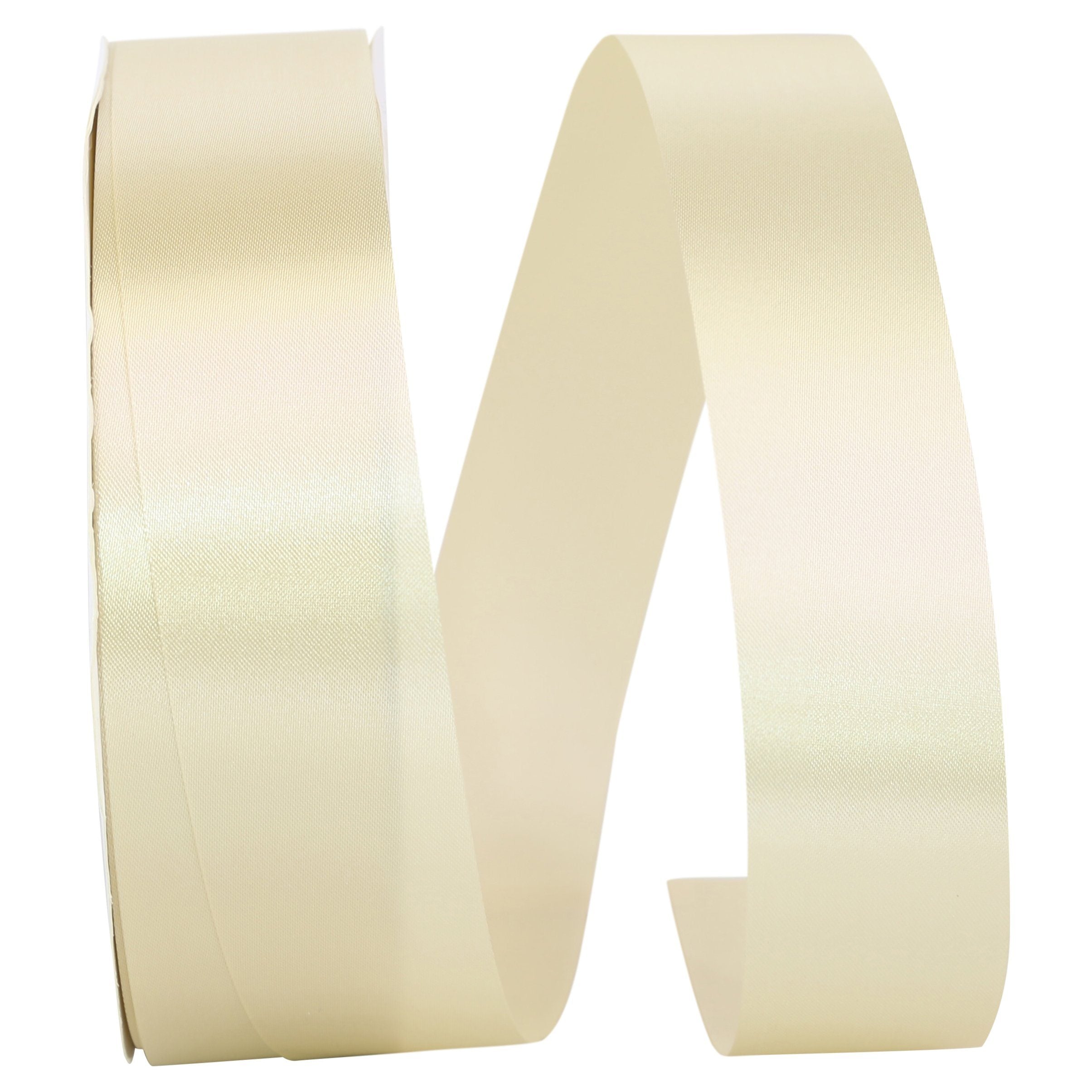 Ivory Cream Allure 1 3/8 inch x 100 Yards Satin Ribbon - by Jam Paper