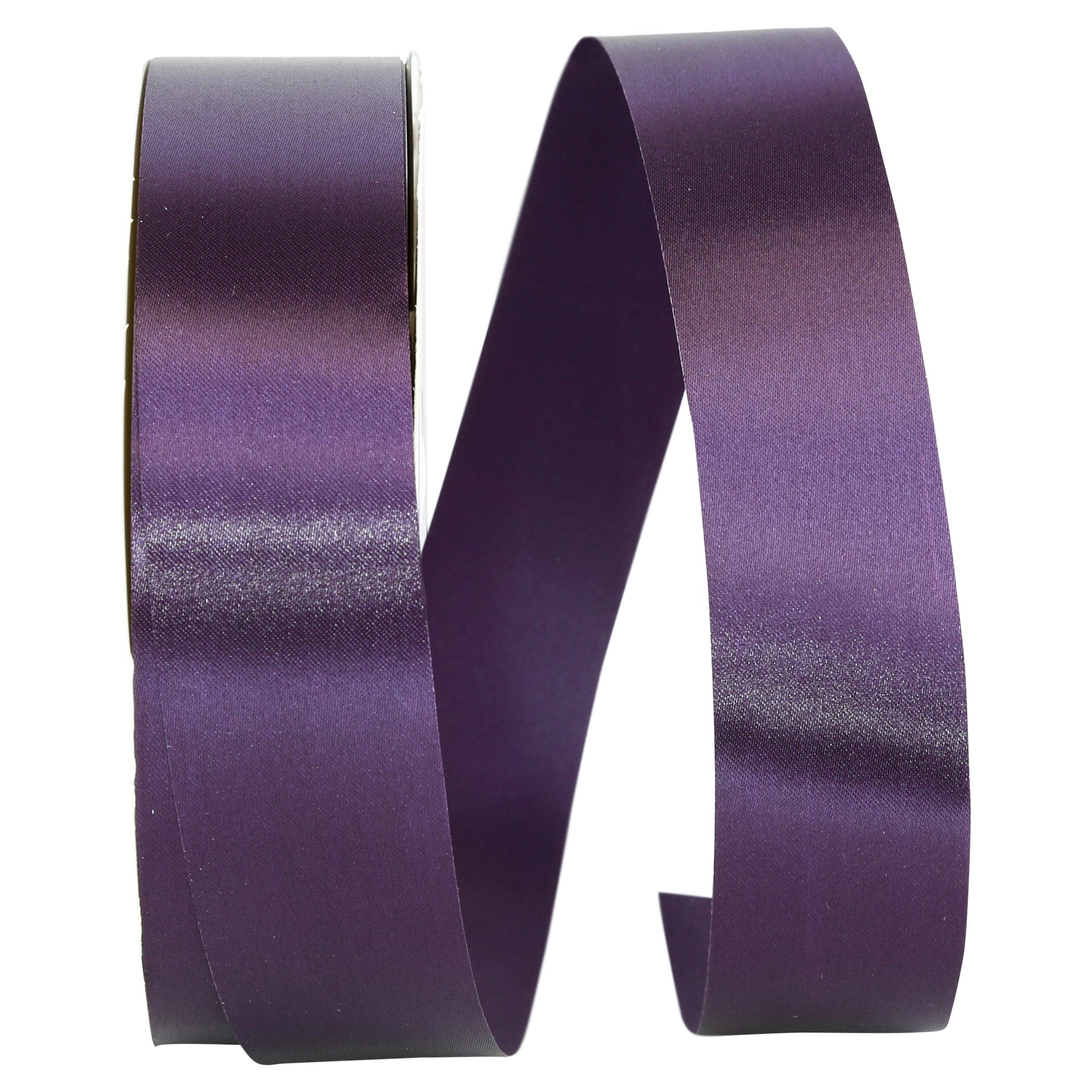 Velvet Ribbon 3/4 Inch x 15 Yard Single Face Spool Silky Dark Purple