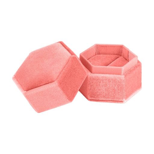Velvet Hexagon Ring Box, Forever Collection Hexagon Ring FR14-PK Pink 12 Allurepack