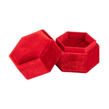 Velvet Hexagon Ring Box, Forever Collection Hexagon Ring FR14-RD Red 12 Allurepack