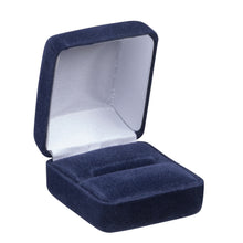 Velveteen Ring Box, Echelon Collection ring EC10-NB Navy Blue 12 allurepack