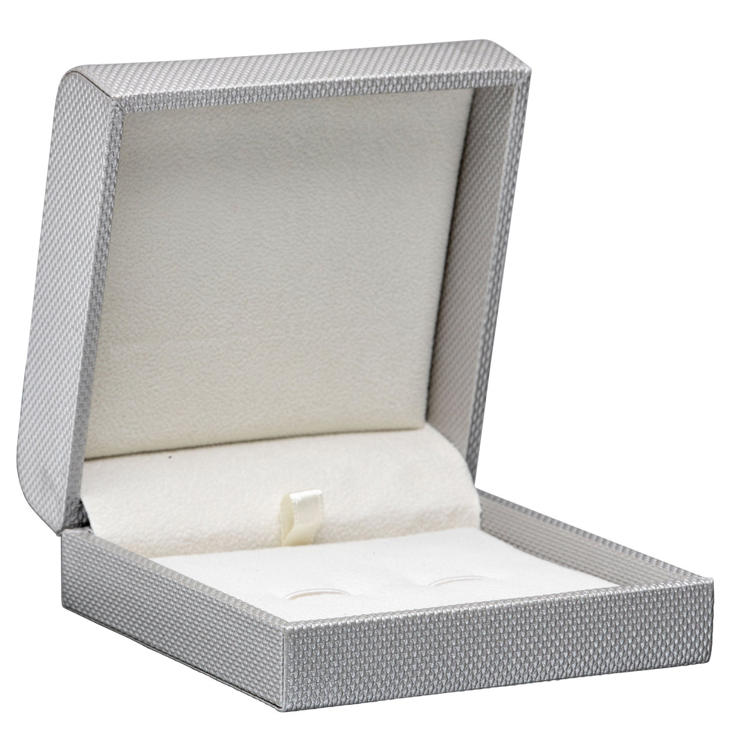 Weave Texture Cufflink Box, Contemporary Collection Cufflink CO55-G-SL Silver 12 allurepack
