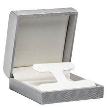 Weave Texture Large T-Style Earring Box, Contemporary Collection Earring CO28-G-SL Silver 12 allurepack